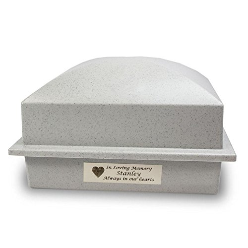 OneWorld Memorials Cremation Urn Vault Plastic Urn Vault for Burial - Grey with Engraving Outdoor Burial Vaults - Custom Engraving Included