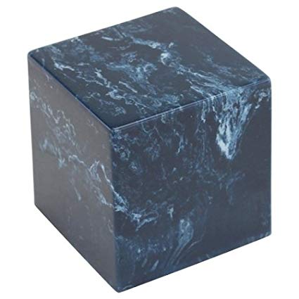 Silverlight Urns Navy Cultured Marble Small Funeral Urn for Human Ashes (Dark Blue with White Marbling) - Small/Child Sized Urn. Suitable for Infant Cremation Urn