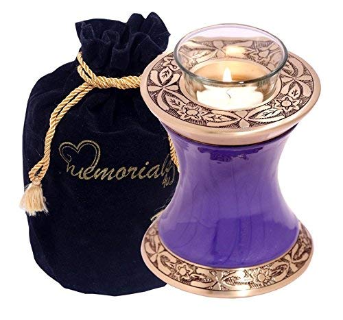 MEMORIALS 4U Memorials4u Baroque Purple Tealight Urn - Keepsake Urn for Ashes - Small Size - NOT Intended for Full Cremation Ash Quantity