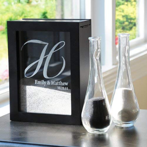 Black Wedding Unity Sand Shadow Box Set with Personalization