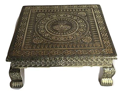 Movie Time Vdieo Antique Silver Premium Quality Puja Bajot/Table/Chowki (Indian Religious Pooja Table) 15