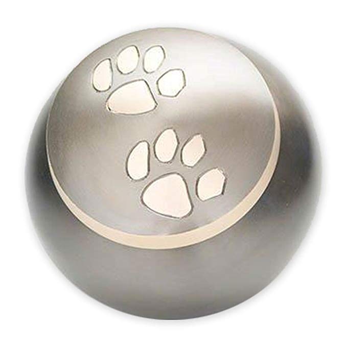 Beautiful Life Urns Pawsitively Cherished Pet Urn - Unique Cremation Urns for Pets, Large, Slate/Gold