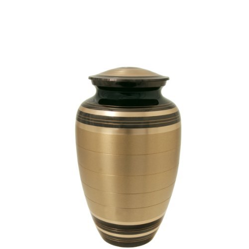 Cremation Urn: Black and Brass 6