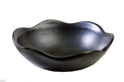 La Chamba Black Clay Fruit Bowl, Flower Shape