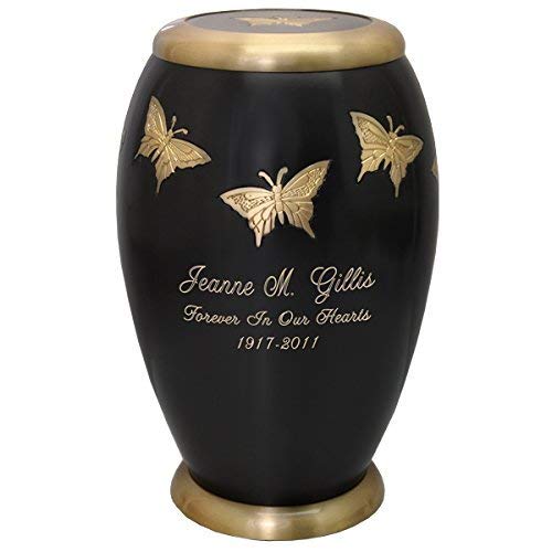 Custom Engravable Monarch Butterfly Full Size Adult Brass Urn (Engraved)