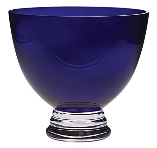 Majestic Gifts Handmade Cobalt Lead Free Crystal Footed Bowl, Large, Cobalt