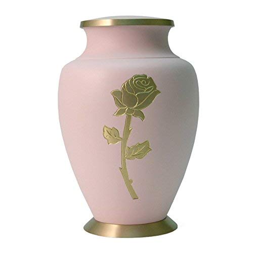 Cremation Funeral Urn for Human Ashes - Pink - Suitable for Burial - (Rose)