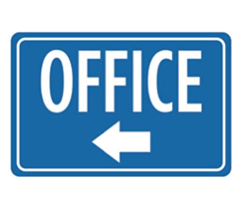 Aluminum Metal Office Print Blue White Notice Left Arrow Business Sign