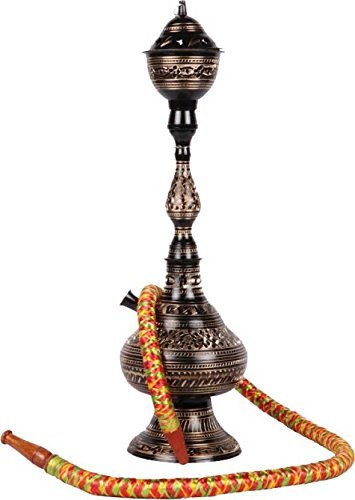 Vintage hookah Brass Silver Plated Handmade Indian Royal Hookah for Showpiece & Use -Single Hose Hookah (24 Inch)