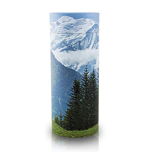 OneWorld Memorials Mountian Paper Biodegradable Urn for Spreading Ashes - Large - Holds Up to 200 Cubic Inches of Ashes - Blue Urns for Scattering Ashes - Engraving Sold Separately