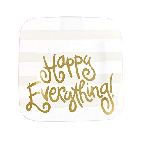 Coton Colors 9.25PL White Stripe Happy Everything 9.25 Mini Platter