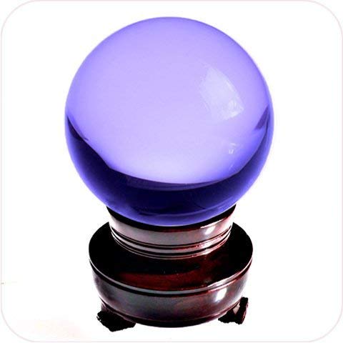 Amlong Crystal Purple Crystal Ball 130mm (5 in.) Including Wooden Stand and Gift Package