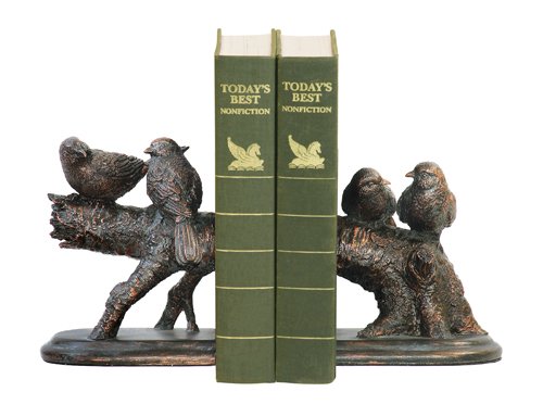 Sterling Pair of Continuing Branch Resting Finch Bookends