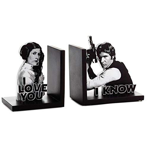 Star Wars Han Solo and Princess Leia Bookends, Set of 2 Desk Accessories Sci-Fi