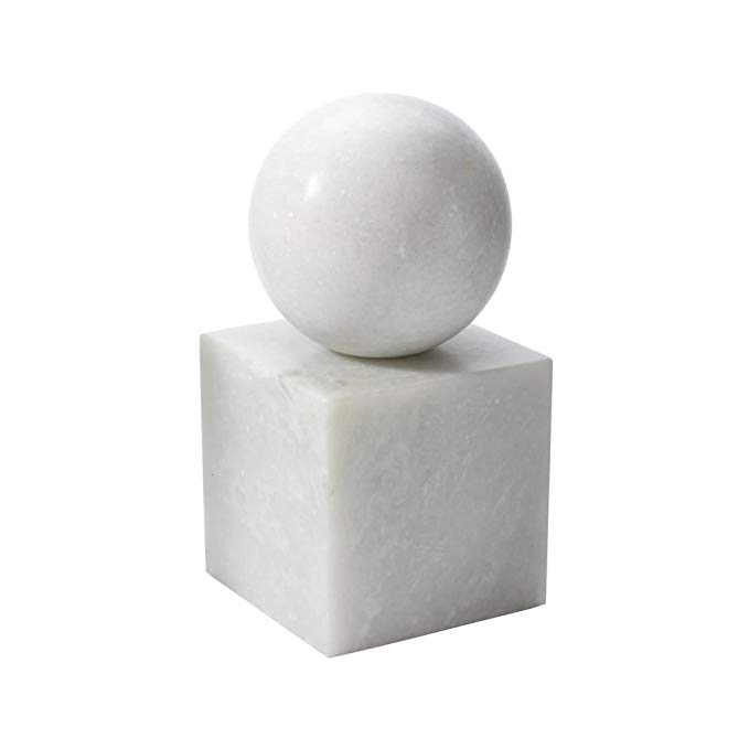 Gilded Barn Dimond Home Marble Minimalist Bookend, White