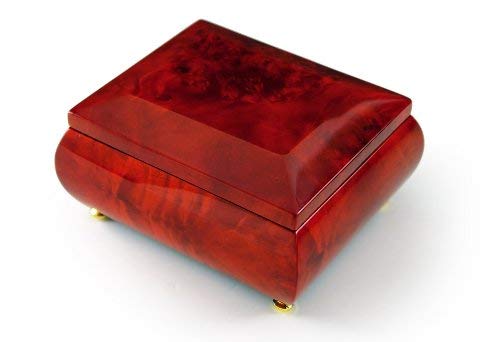 Gorgeous Wood Tone Classic Beveled Top Music Jewelry Box - Over 400 Song Choices - Thank Heaven For Little Girls