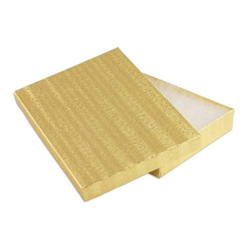 100 pcs Gold Cotton Filled Jewelry Gift Boxes 7x5