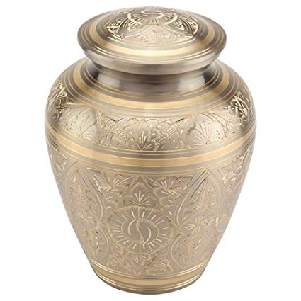 Silverlight Urns Platinum Elite Urn for Ashes, Gold & Silver Brass Cremation Urn, Adult Size, 9.25 Inches High