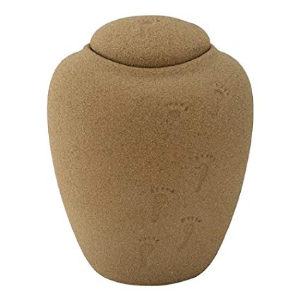 Silverlight Urns Oceane Sand Footprints Urn, Biodegradable Urn for Ashes, Eco Cremation Urn, Adult Sized For Sea Burial