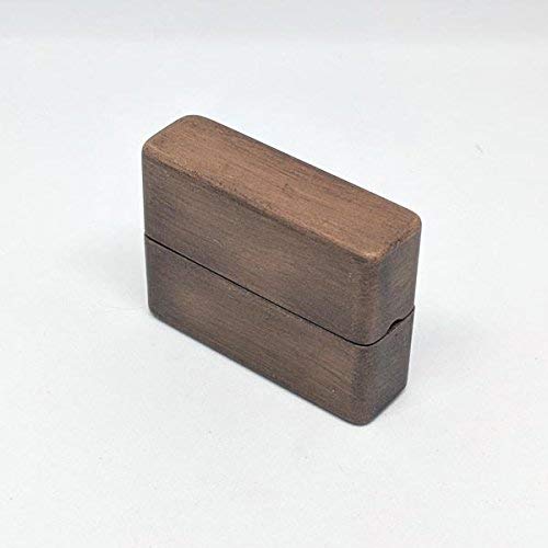 Concealable Medium Slot Ring Box: Wood finish with Hinge - Made In the USA