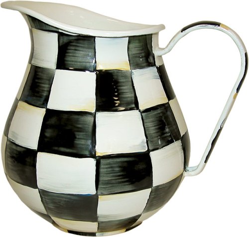 MacKenzie-Childs Enamel Pitcher-Courtly Check 