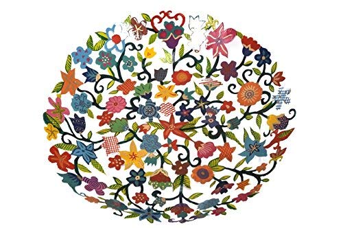 Fruit Bowl Serving Salad Centerpiece - Yair Emanuel LARGE BOWL LASER CUT HAND PAINTING FLOWERS