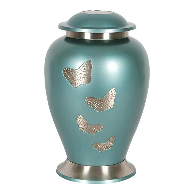 Perfect Memorials Large Butterfly Gathering Brass Cremation Urn