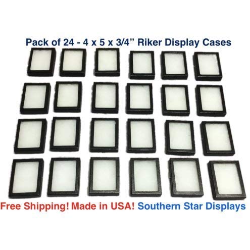 Southern Star Pack of 24 4 x 5 x 3/4 Riker Display Cases for Collectibles Jewelry Arrowheads Relics & More