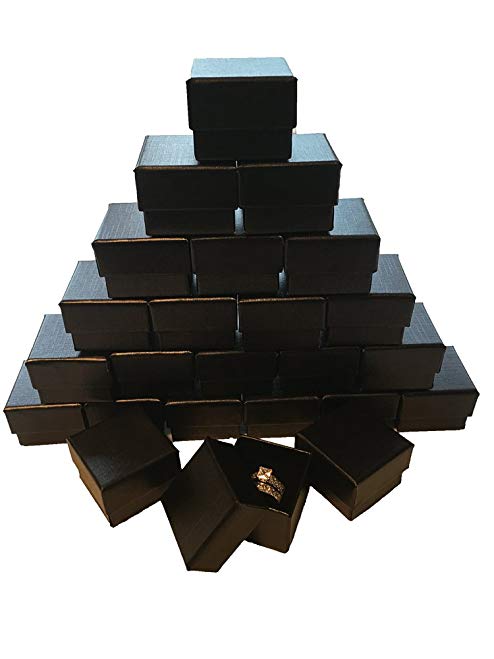 Black Ring Gift Box with Foam and Velvet Insert Wholesale Pack of (1440)