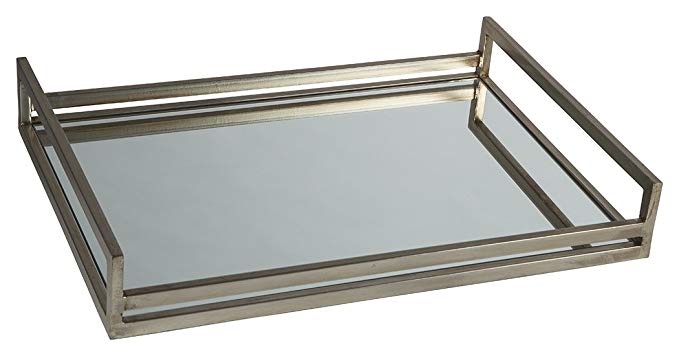 Signature Design by Ashley A2000255 Derex Tray, Silver Finish