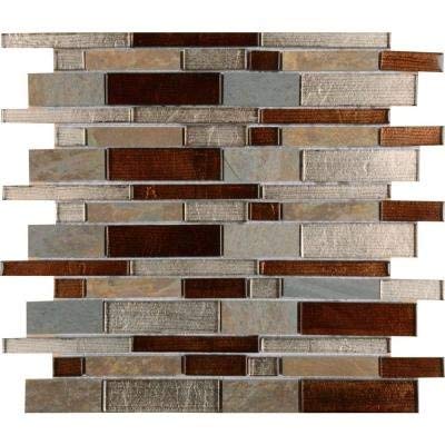 MS International Urbano Blend Interlocking 12 in. x 12 in. x 8 mm Glass Stone Mesh-Mounted Mosaic Tile - Box of 5 sheets