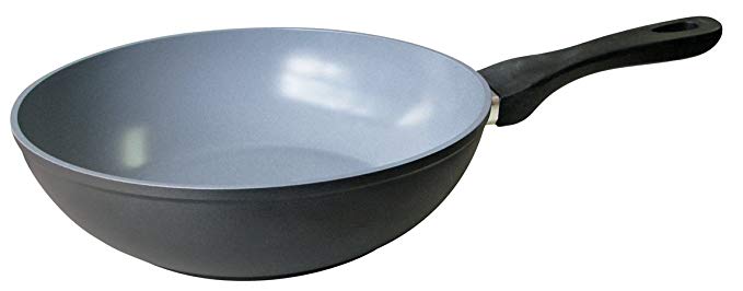 Strauss Green Cuisine 12 Inch Stir-Fry Wok with Non Stick Ceramic Coating by Cool Kitchen - Green Cuisine