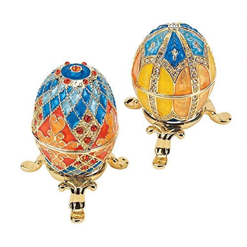 Design Toscano Grand Duchess 2-Piece Georgievna and Nikolaevna Enameled Egg Set