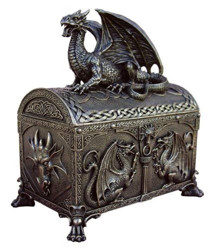 Celtic Dragon Hinged Jewelry/Trinket Box Product ID: 610395015765