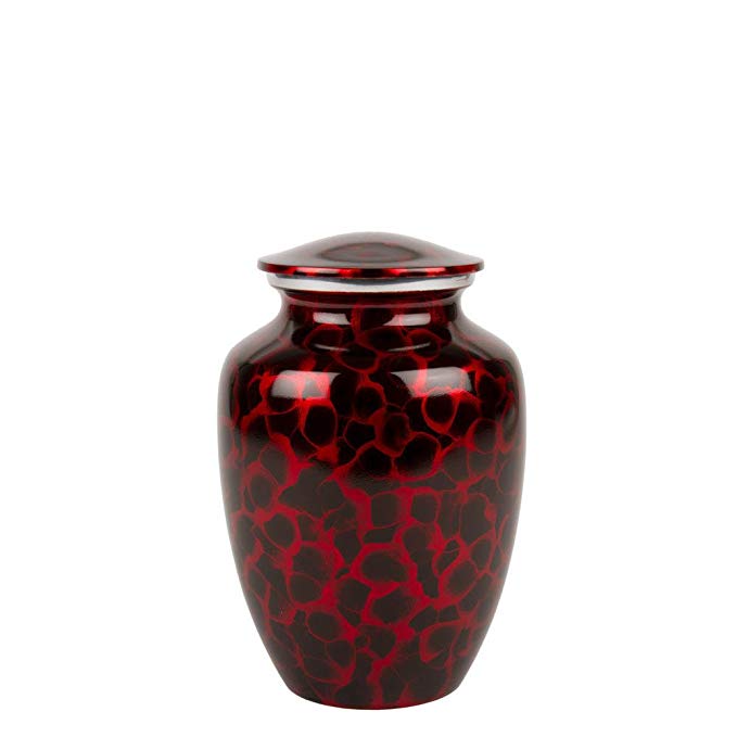 Perfect Memorials Medium Black Red Brushed Cremation Urn