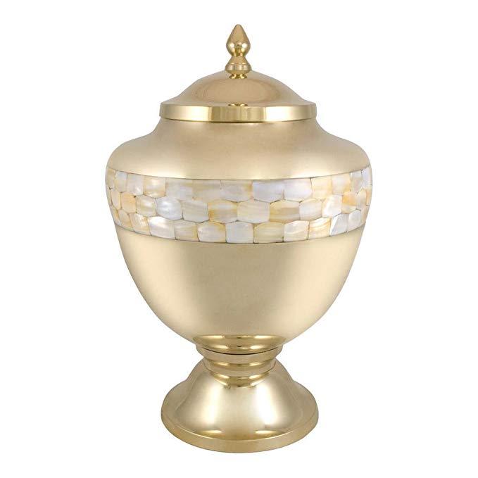 Perfect Memorials Medium Brass Mother Of Pearl Chalice Cremation Urn