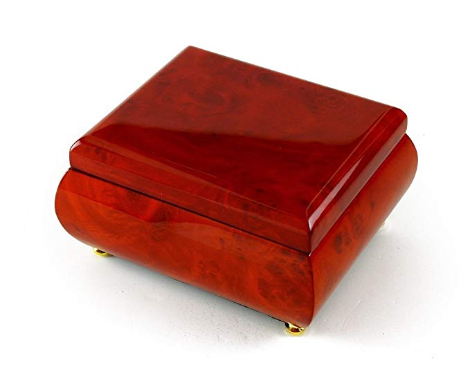 Astonishing Hi Gloss Wood Tone Petite Music Box - Over 400 Song Choices - Choose Your Song