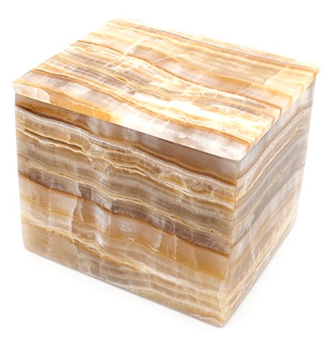 Flowing Amber Stone Square Jewelry Box, 5