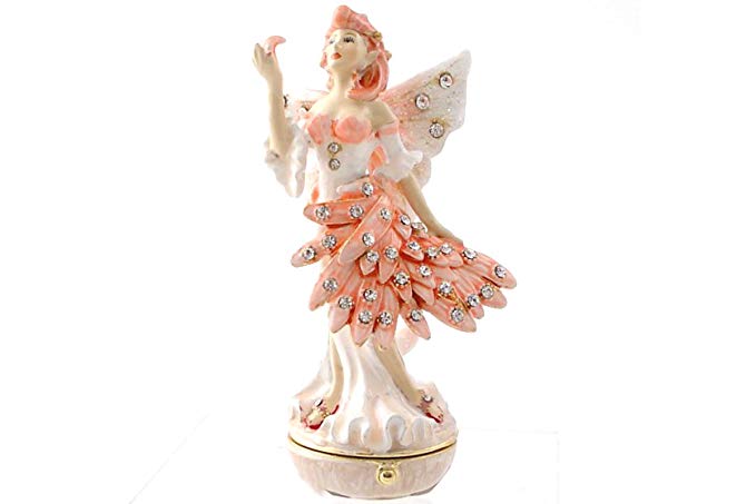 Pacific Flamingo Fairy - Fairy Jeweled Trinket Box By Debby Kaspari 3410