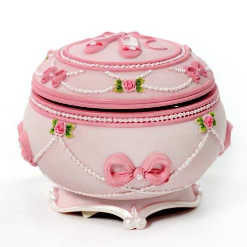 Ballerina and Bows Hinged Trinket Box