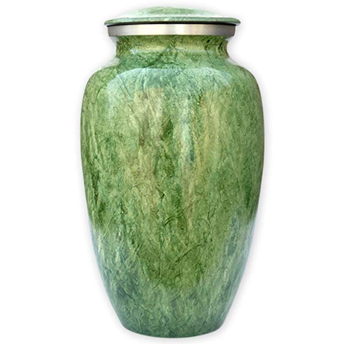 Beautiful Life Urns Apollonia Green Adult Cremation Urn - Serene Funeral Urn with a Stunning Faux Marble Finish (Large)