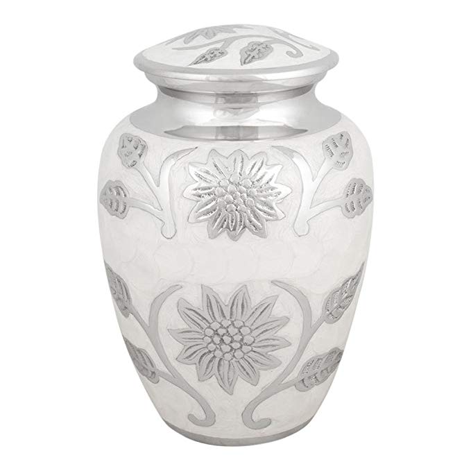 Perfect Memorials Medium Pearl Blossom Brass Cremation Urn