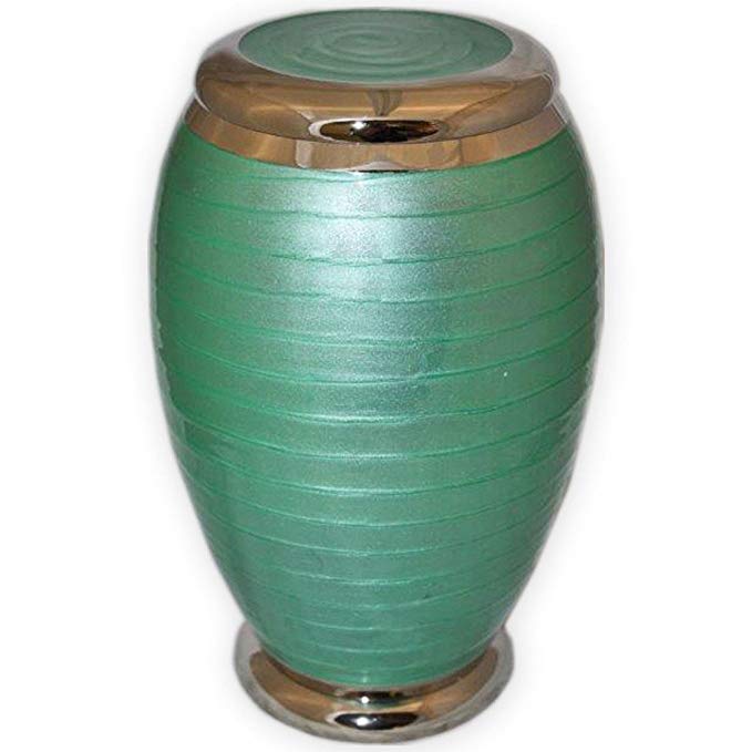 Beautiful Life Urns Celebration Spring Green Adult Cremation Urn - Funeral Urn Stunning Green Enamel Finish (Large)