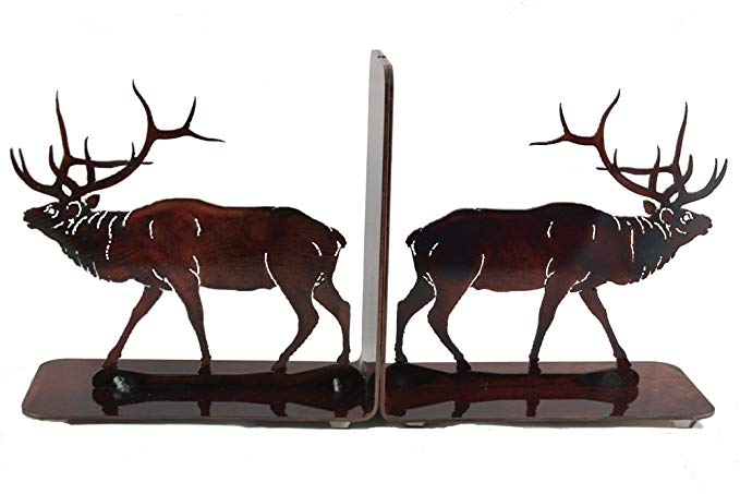 Chevelon Goods Decorative RusticPatina Finish Book Ends - Elk