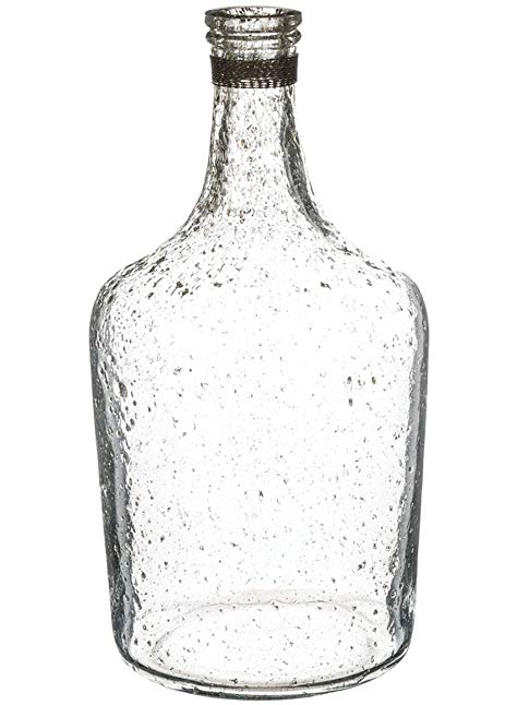 Sullivans Glass Bottle, 7.5 x 14.5 Inches, Clear (G6501)