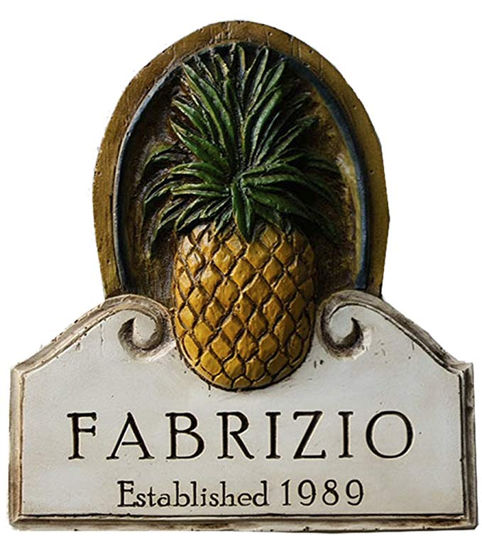 Pineapple Decor Personalized Wall Sign