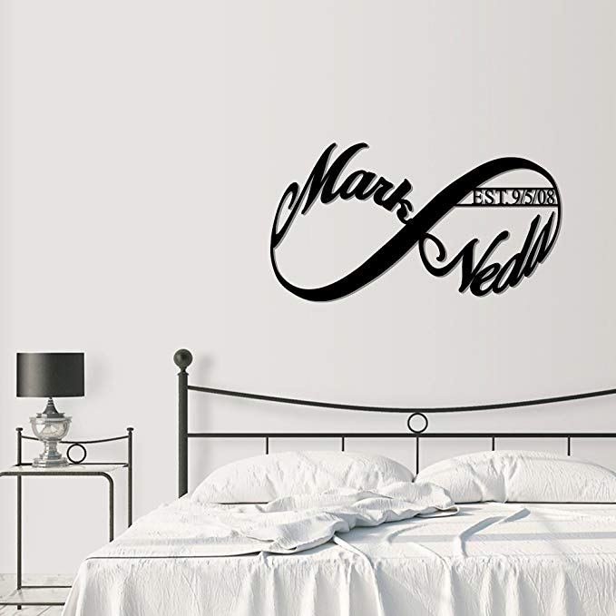 Personalized His & Hers Aluminum Infinity Symbol Wall Sign For Couples Custom made & cute