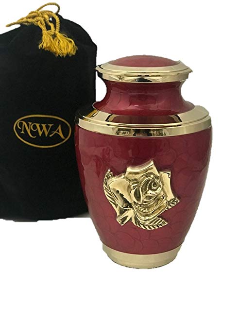 NWA Rose Cremation Urn, Funeral Cremation Urn, Adult Memorial Ash Urn