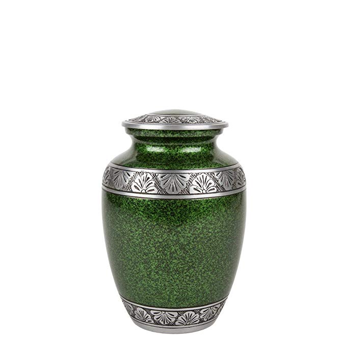 Perfect Memorials Medium Green Lively Leaves Cremation Urn