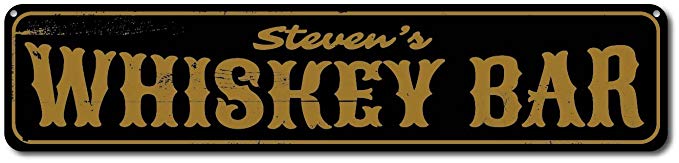 The Lizton Sign Shop Whiskey Bar Sign, Personalized Bar Name Sign, Custom Beer Sign, Metal Home Bar Decor, Whiskey Lover Gift - Quality Aluminum ENSA1001362-9 x36 Quality Aluminum Sign